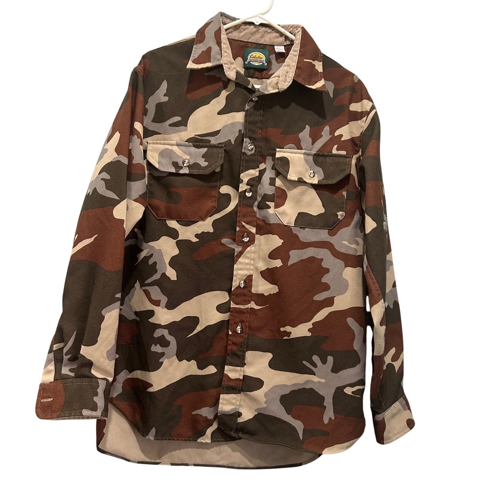 Cabelas Realtree Camo VTG 80s Mens Camouflage Button Up Shirt Pants‎ 32